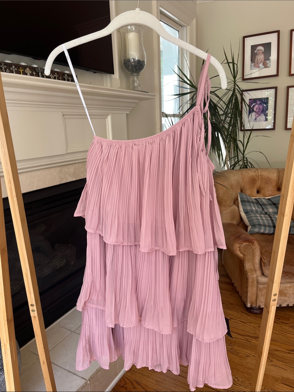 Lulu's Dusty Pink Tiered Mini Dress